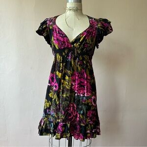 Betsey Johnson 100% silk floral dress size S